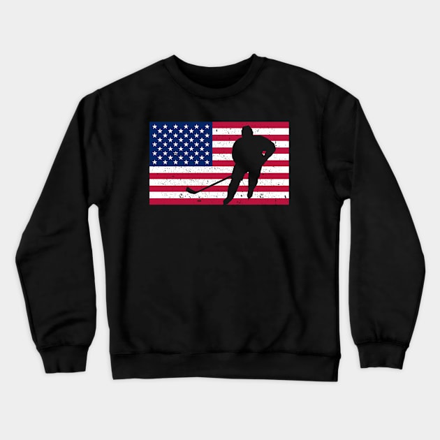 American Ice Hockey Fan Crewneck Sweatshirt by RJCatch